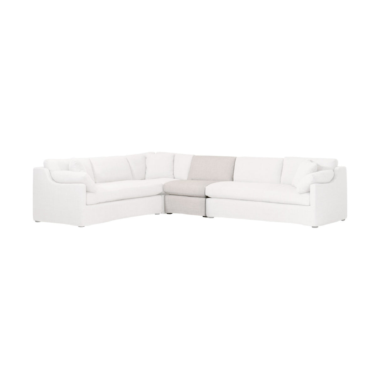  Modern European furniture - Cream Skirted Modular Accent Chair - www.oroa.com | Oroa.com