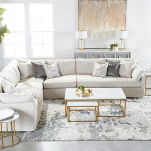   Modern European furniture - Cream Skirted Modular Accent Chair - www.oroa.com | Oroa.com