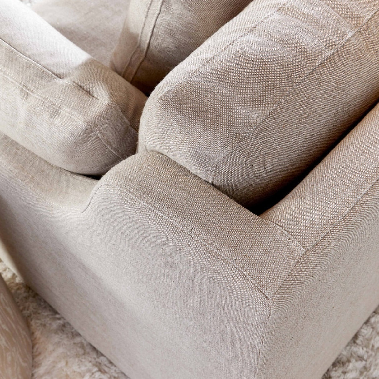   Modern European furniture - Cream Skirted Sofa - www.oroa.com | Oroa.com