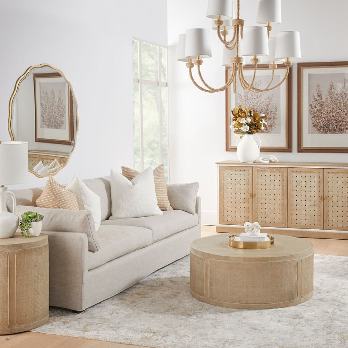   Modern European furniture - Cream Skirted Sofa - www.oroa.com | Oroa.com