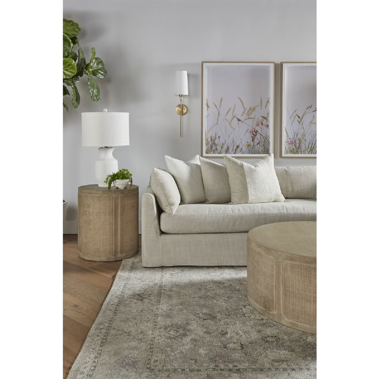   Beige Slipcover Sectional Sofa | Oroa.com