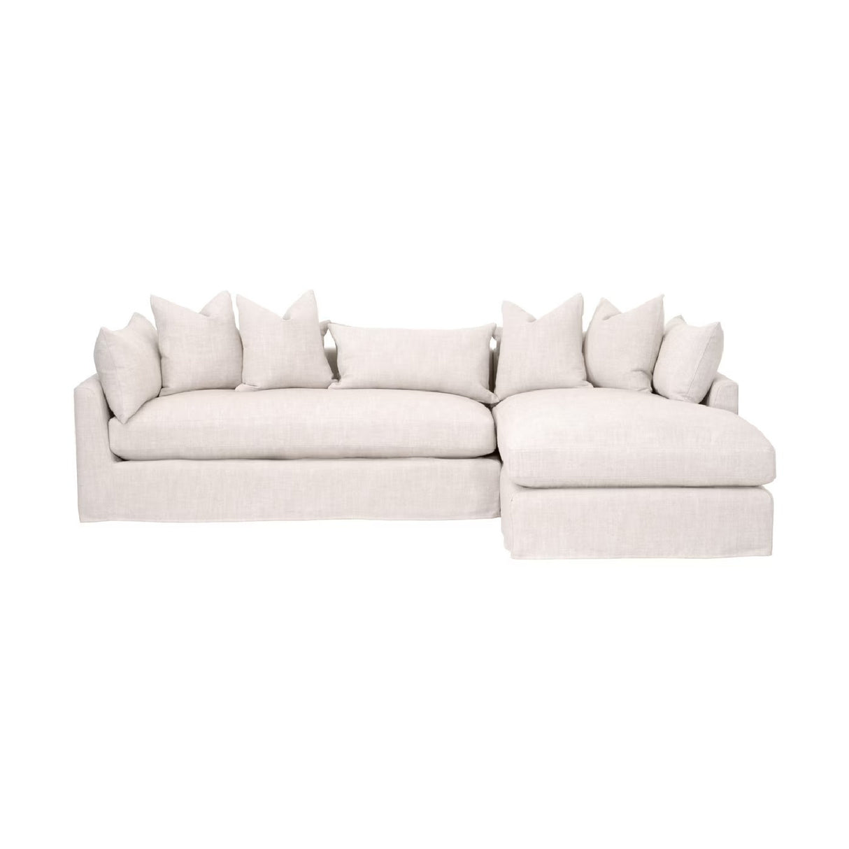   Beige Slipcover Sectional Sofa | Oroa.com