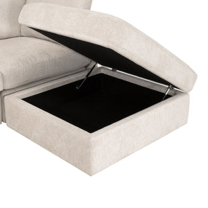   Modern European furniture - Cream Modular Storage Ottoman - www.oroa.com | Oroa.com