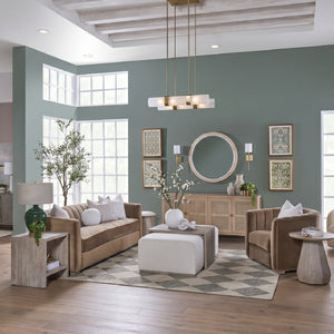   Modern European furniture - Brown Velvet Channeled-Back Sofa - www.oroa.com | Oroa.com