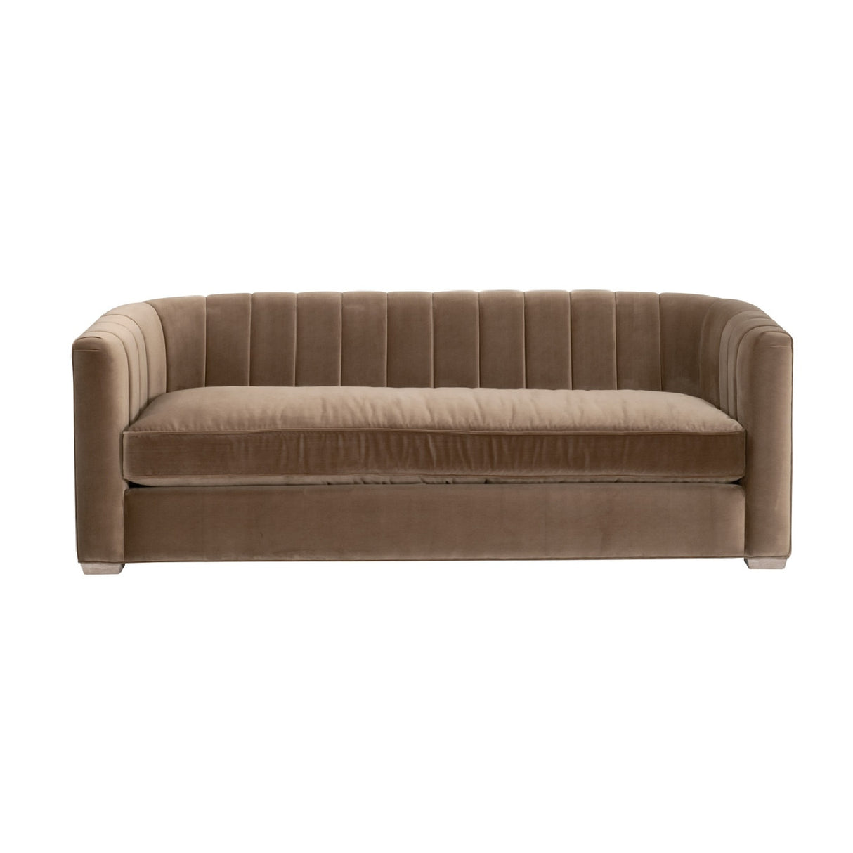   Modern European furniture - Brown Velvet Channeled-Back Sofa - www.oroa.com | Oroa.com