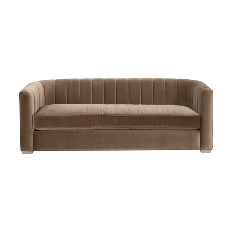   Modern European furniture - Brown Velvet Channeled-Back Sofa - www.oroa.com | Oroa.com
