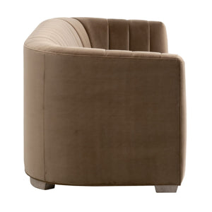   Modern European furniture - Brown Velvet Channeled-Back Sofa - www.oroa.com | Oroa.com
