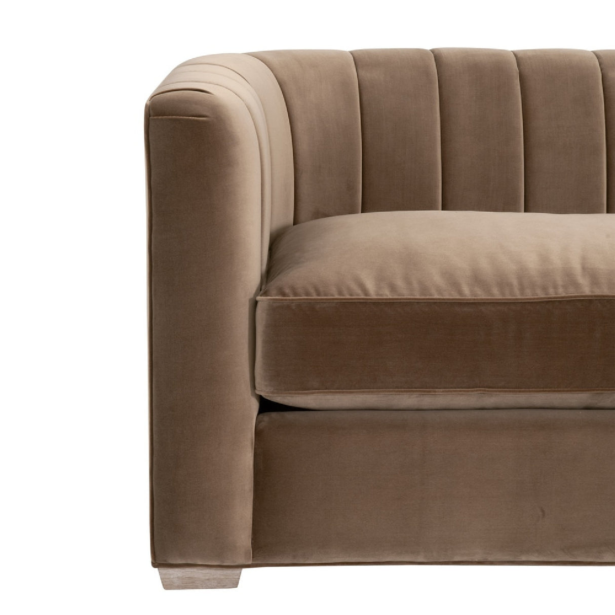   Modern European furniture - Brown Velvet Channeled-Back Sofa - www.oroa.com | Oroa.com