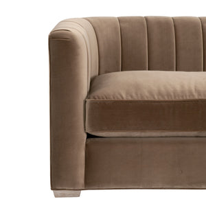   Modern European furniture - Brown Velvet Channeled-Back Sofa - www.oroa.com | Oroa.com