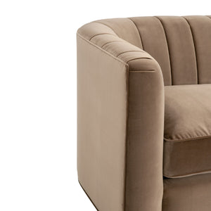   Modern European furniture - Brown Velvet Channeled-Back Sofa - www.oroa.com | Oroa.com