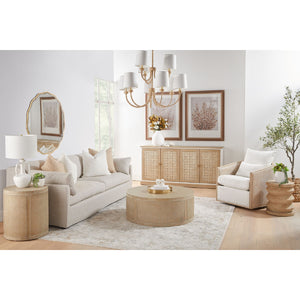   Curved Oak Swivel Club Chair | Oroa.com