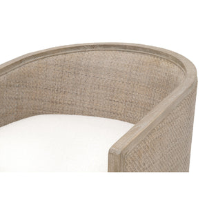   Curved Oak Swivel Club Chair | Oroa.com