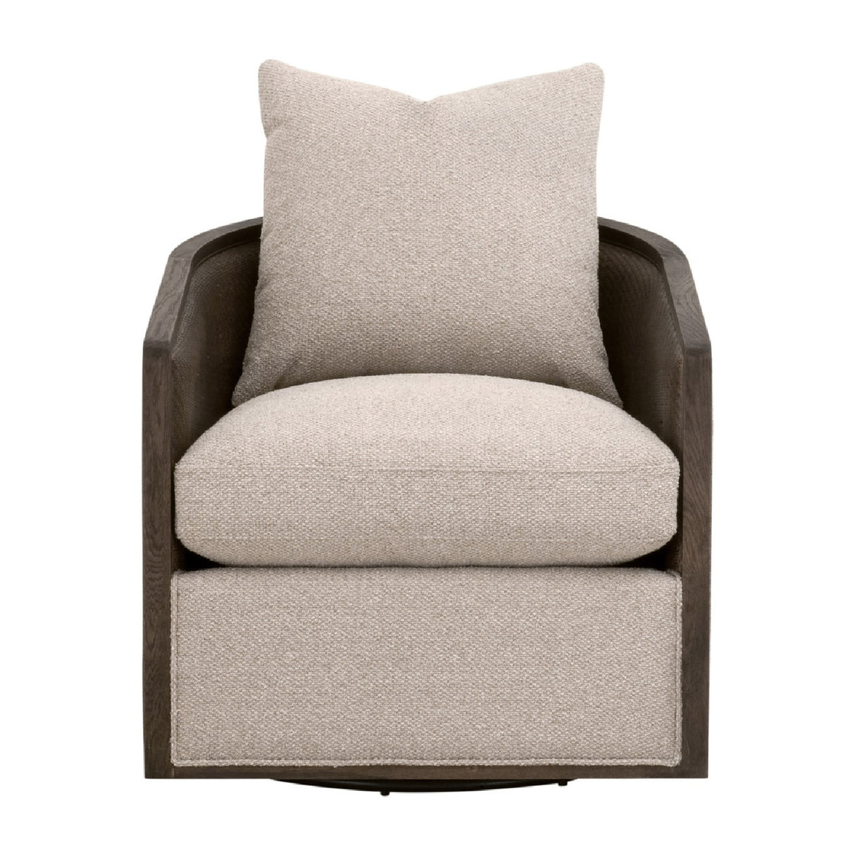   Curved Oak Swivel Club Chair | Oroa.com
