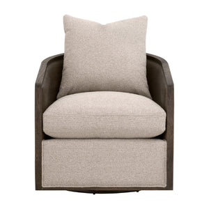   Curved Oak Swivel Club Chair | Oroa.com