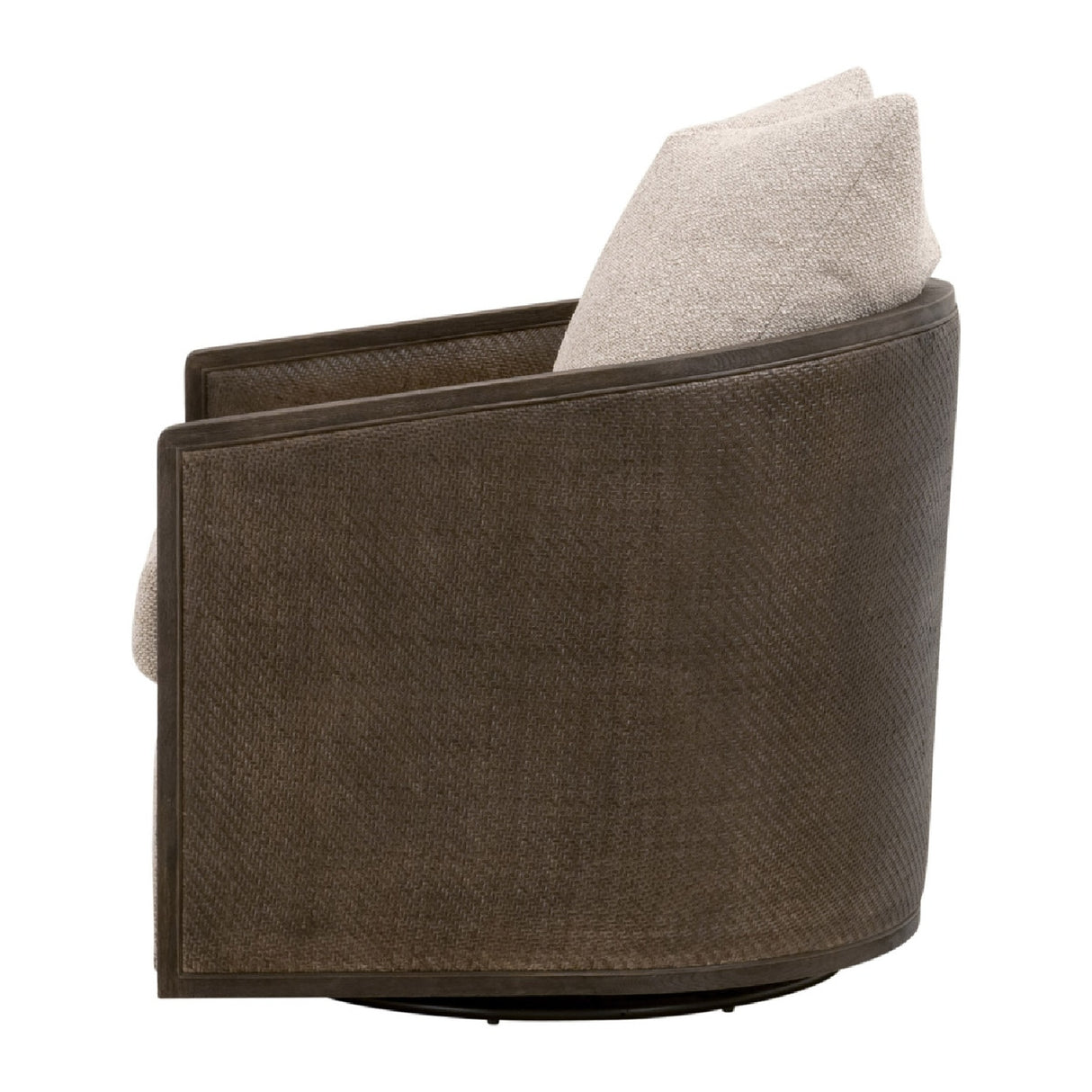   Curved Oak Swivel Club Chair | Oroa.com
