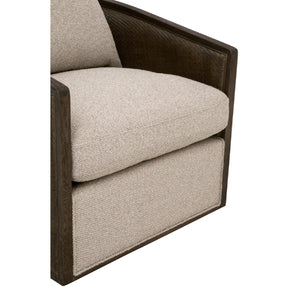   Curved Oak Swivel Club Chair | Oroa.com