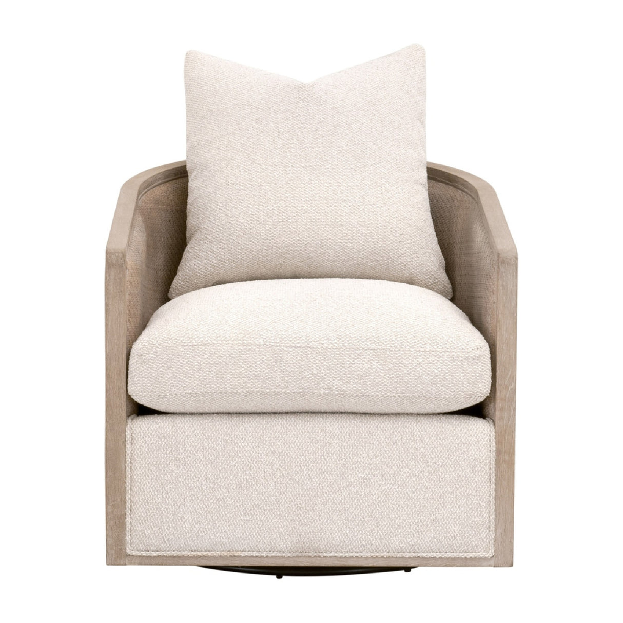   Curved Oak Swivel Club Chair | Oroa.com