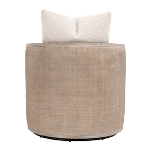   Curved Oak Swivel Club Chair | Oroa.com