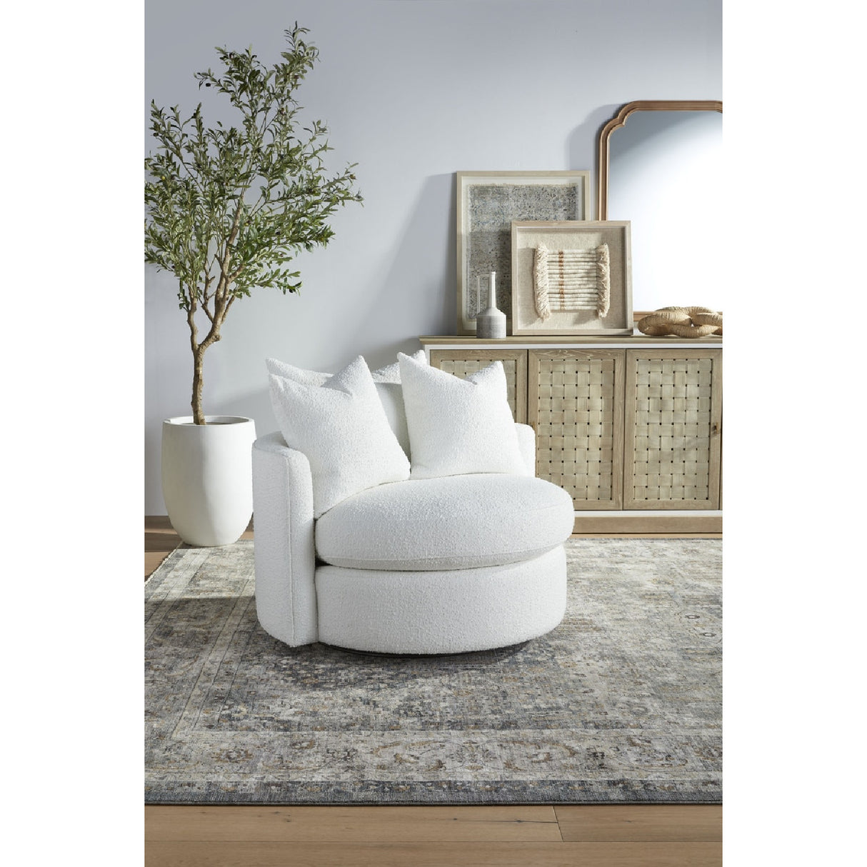   Round Petite Swivel Sofa | Oroa.com