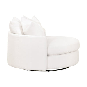  Modern European furniture - White Boucle Round Swivel Chair - www.oroa.com | Oroa.com