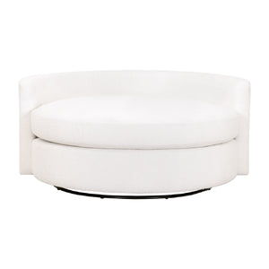   Modern European furniture - White Boucle Round Swivel Chair - www.oroa.com | Oroa.com