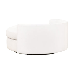   Modern European furniture - White Boucle Round Swivel Chair - www.oroa.com | Oroa.com