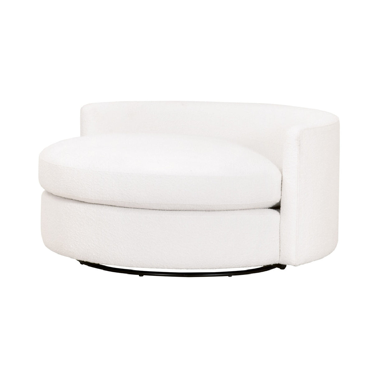   Modern European furniture - White Boucle Round Swivel Chair - www.oroa.com | Oroa.com