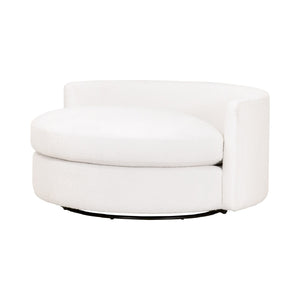   Modern European furniture - White Boucle Round Swivel Chair - www.oroa.com | Oroa.com