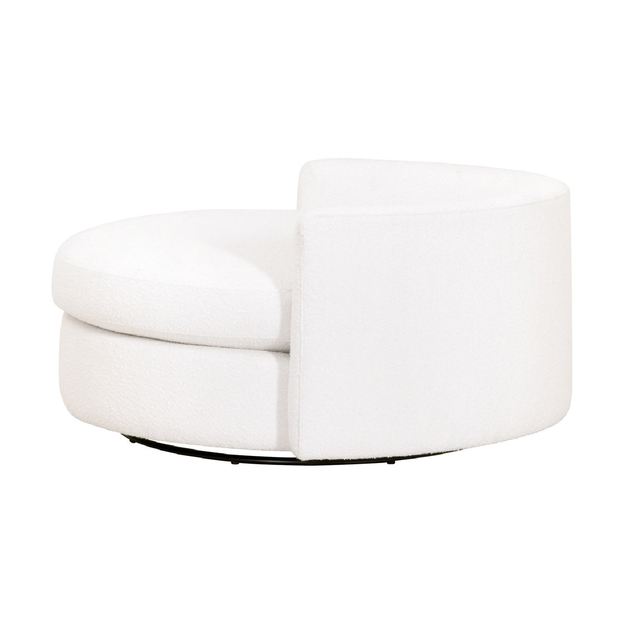   Modern European furniture - White Boucle Round Swivel Chair - www.oroa.com | Oroa.com