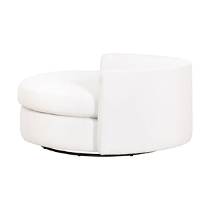   Modern European furniture - White Boucle Round Swivel Chair - www.oroa.com | Oroa.com