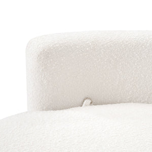   Modern European furniture - White Boucle Round Swivel Chair - www.oroa.com | Oroa.com