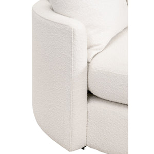   Modern European furniture - White Boucle Round Swivel Chair - www.oroa.com | Oroa.com