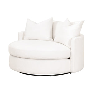   Modern European furniture - White Boucle Round Swivel Chair - www.oroa.com | Oroa.com