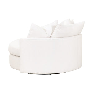   Modern European furniture - White Boucle Round Swivel Chair - www.oroa.com | Oroa.com