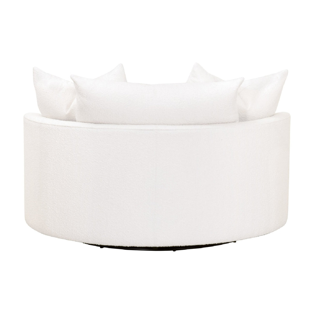   Modern European furniture - White Boucle Round Swivel Chair - www.oroa.com | Oroa.com