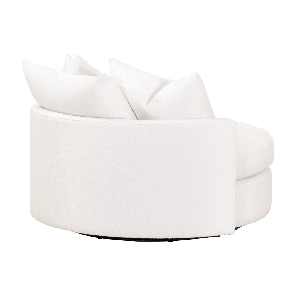   Modern European furniture - White Boucle Round Swivel Chair - www.oroa.com | Oroa.com