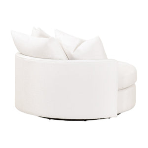   Modern European furniture - White Boucle Round Swivel Chair - www.oroa.com | Oroa.com