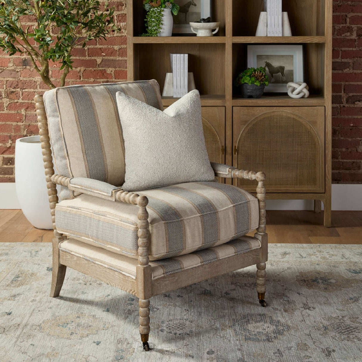   Modern European furniture - Gray Stripes Accent Chair - www.oroa.com | Oroa.com
