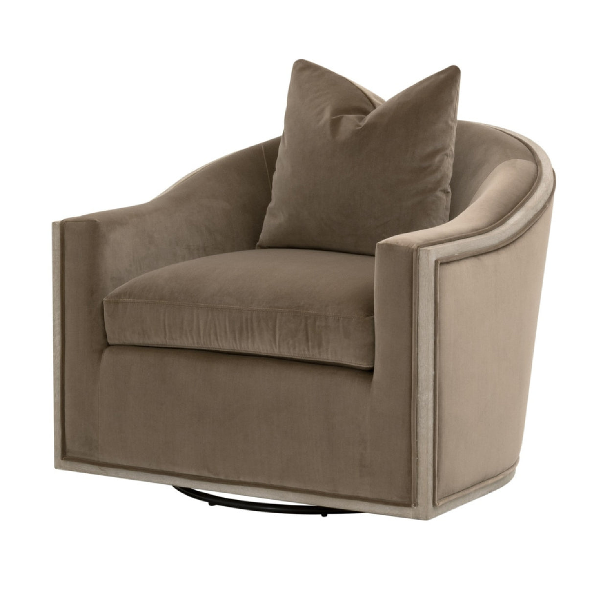   Cushioned Oak Swivel Club Chair | Oroa.com
