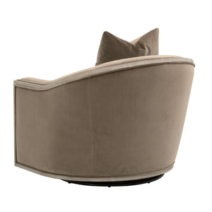   Cushioned Oak Swivel Club Chair | Oroa.com