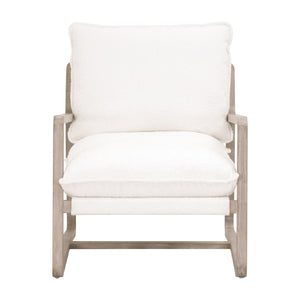   White Boucle Cushioned Club Chair | Oroa.com