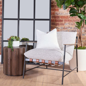   Modern European furniture - Brown Leather Strap Lounge Chair - www.oroa.com | Oroa.com