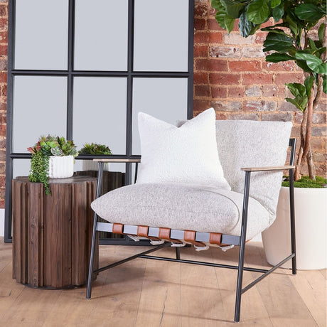   Modern European furniture - Brown Leather Strap Lounge Chair - www.oroa.com | Oroa.com