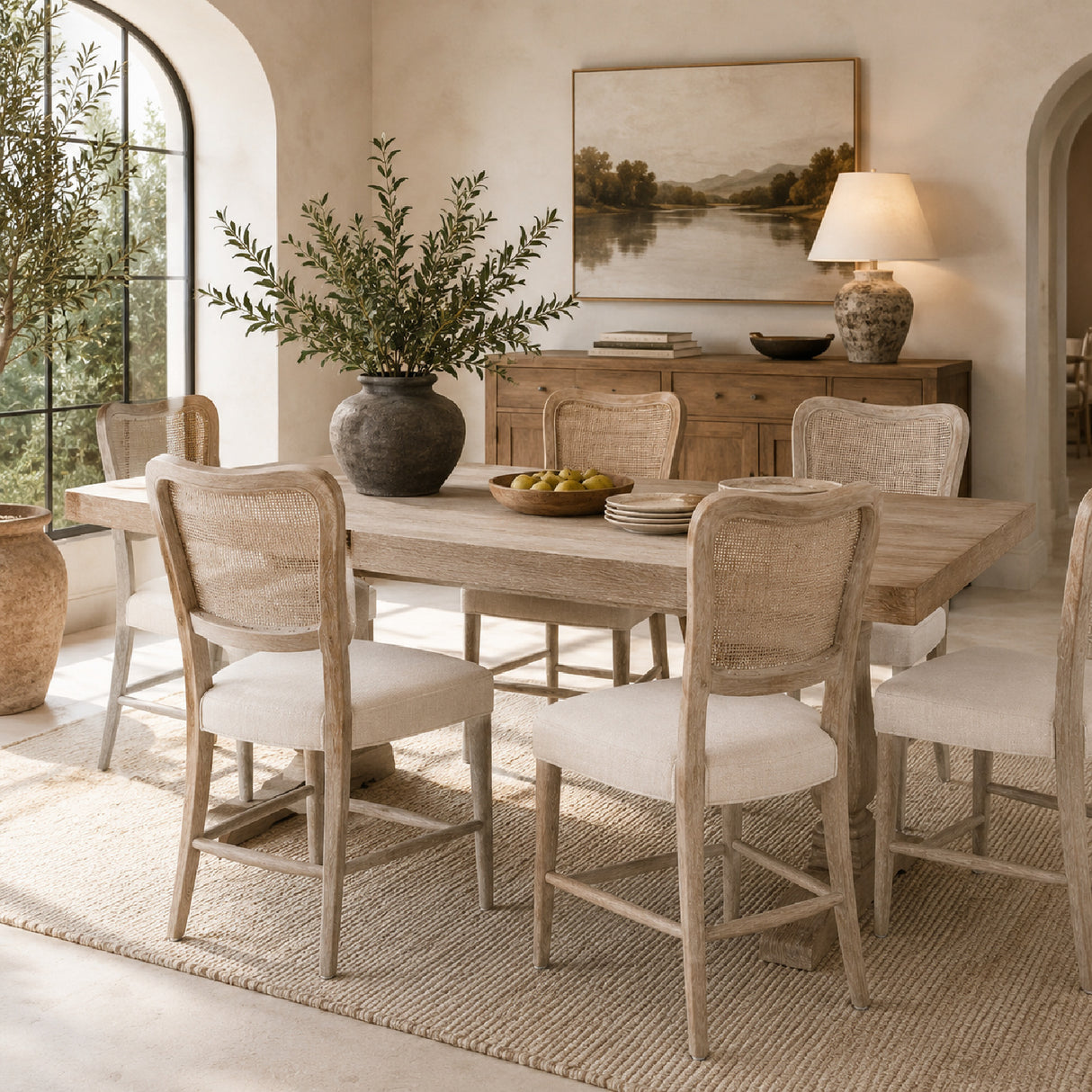   Cane-Back Dining Chair Set (2) | Oroa.com