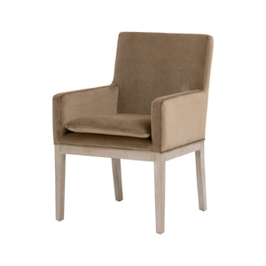   Brown Velvet Dining Armchair | Oroa.com