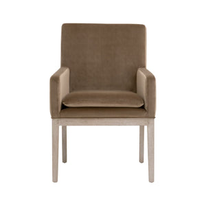   Brown Velvet Dining Armchair | Oroa.com