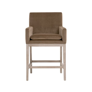   Brown Velvet Counter Stool | Oroa.com