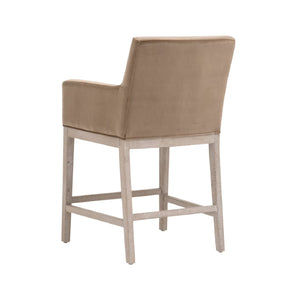   Brown Velvet Counter Stool | Oroa.com
