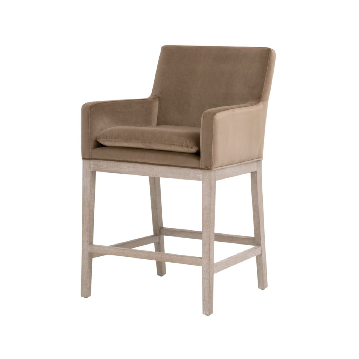   Brown Velvet Counter Stool | Oroa.com