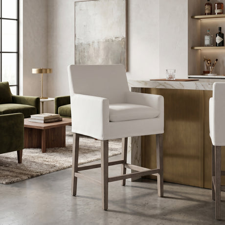   Modern European furniture - White Slipcover Counter Stool - www.oroa.com | Oroa.com